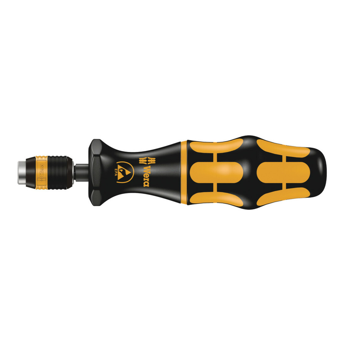 Wera Série 7400 Kraftform ESD, Tournevis dynamométrique à couple préréglé (0,1-1,2 Nm) avec mandrin à serrage rapide Rapidaptor, art. no. 7450 ESD x 0.1 N m x 0.1-0.34 N m