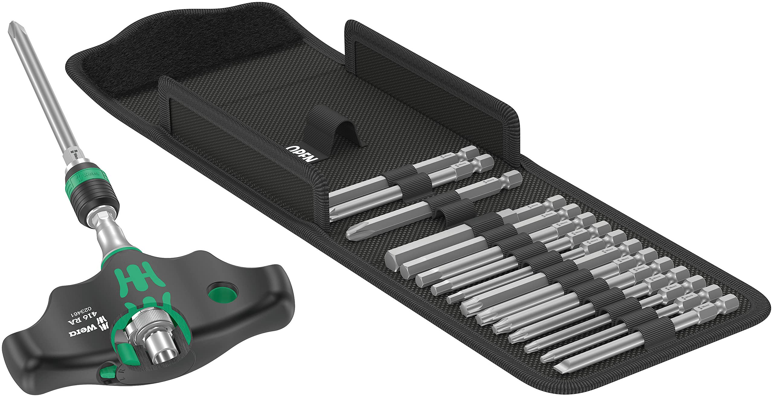 Wera Kraftform Kompakt 400 RA Set 1, Quergriffratsche 17-tlg