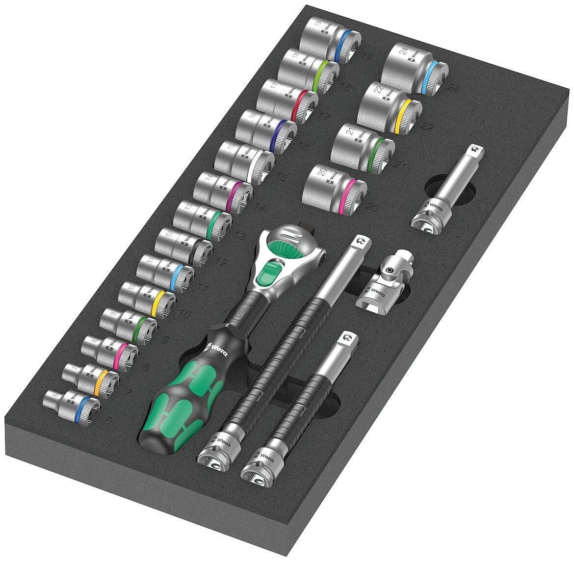 Wera 9721 Schaumstoffeinlage 8000 B Zyklop Knarre 3/8