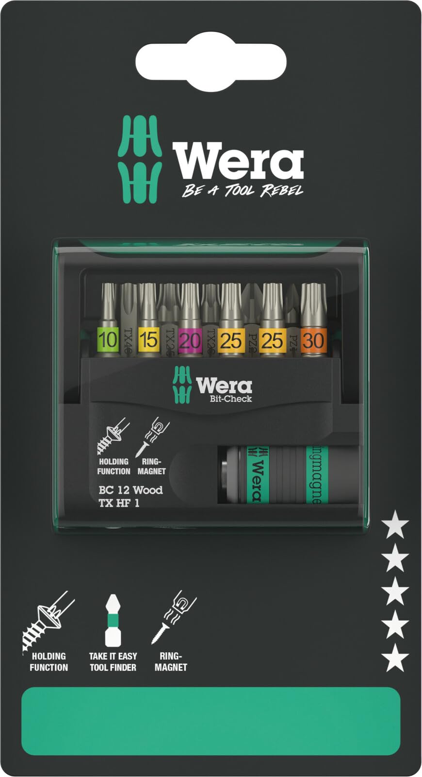 Wera Bit-Check 6 Wood TORX HF 1 SB