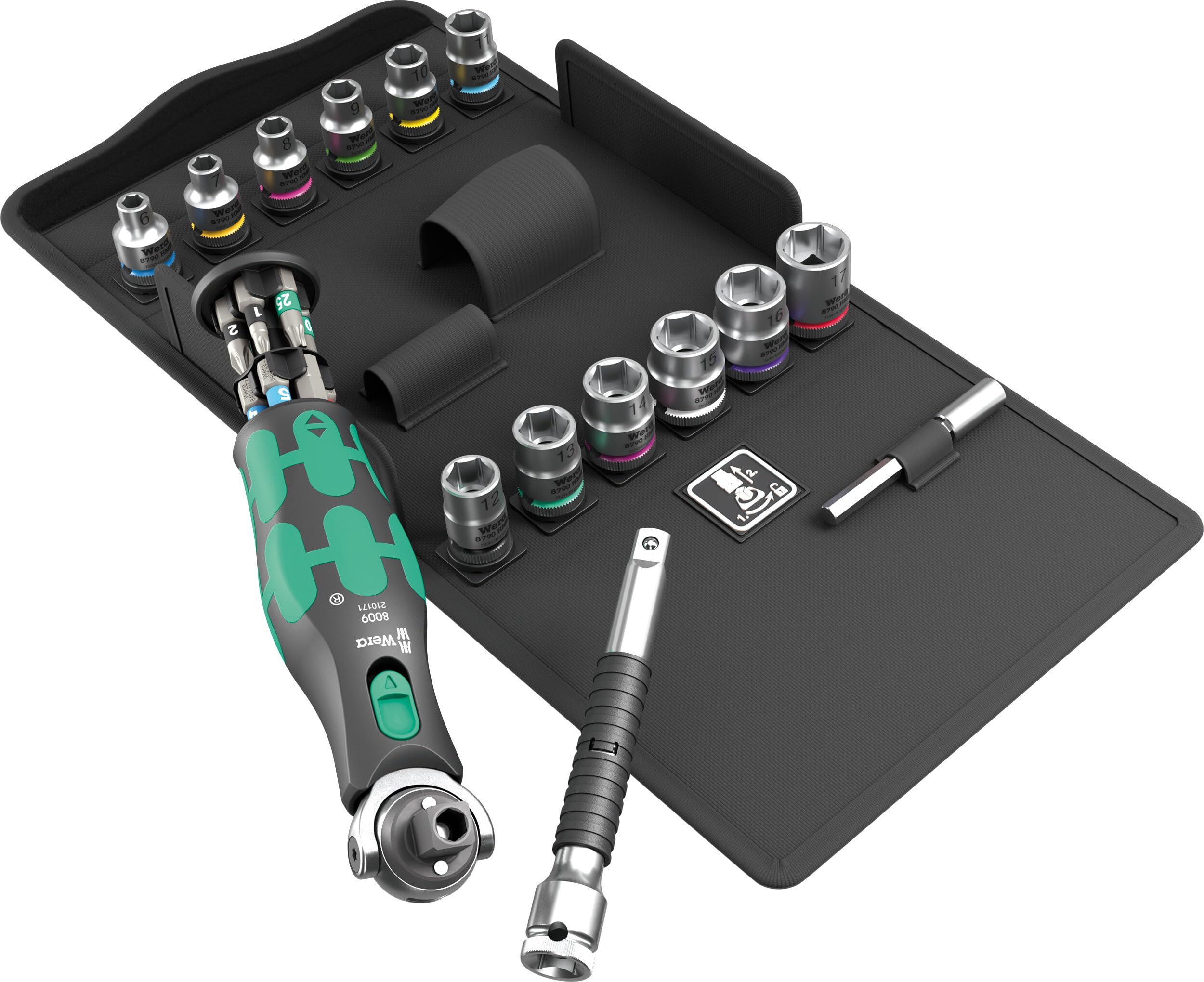 Wera Zyklop Pocket Set 3 Knarren-/Schraubendreher 27tlg,8009