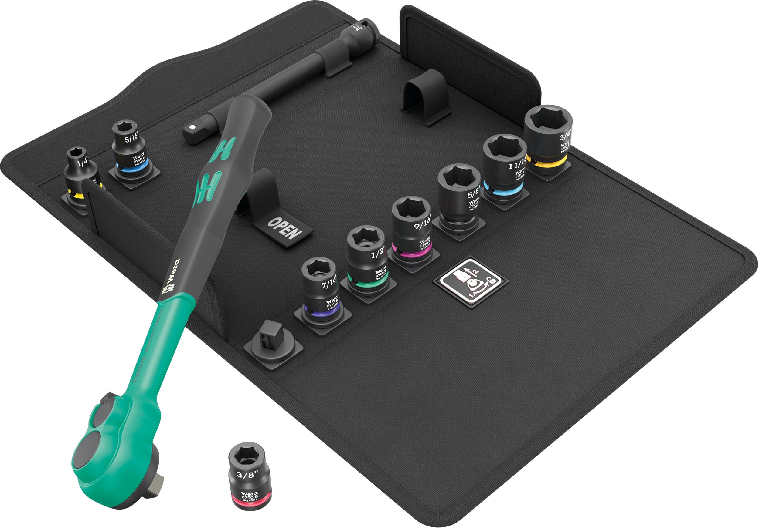 Wera 8100 SB 13 Zyklop Comfort Knarrensatz, 3/8