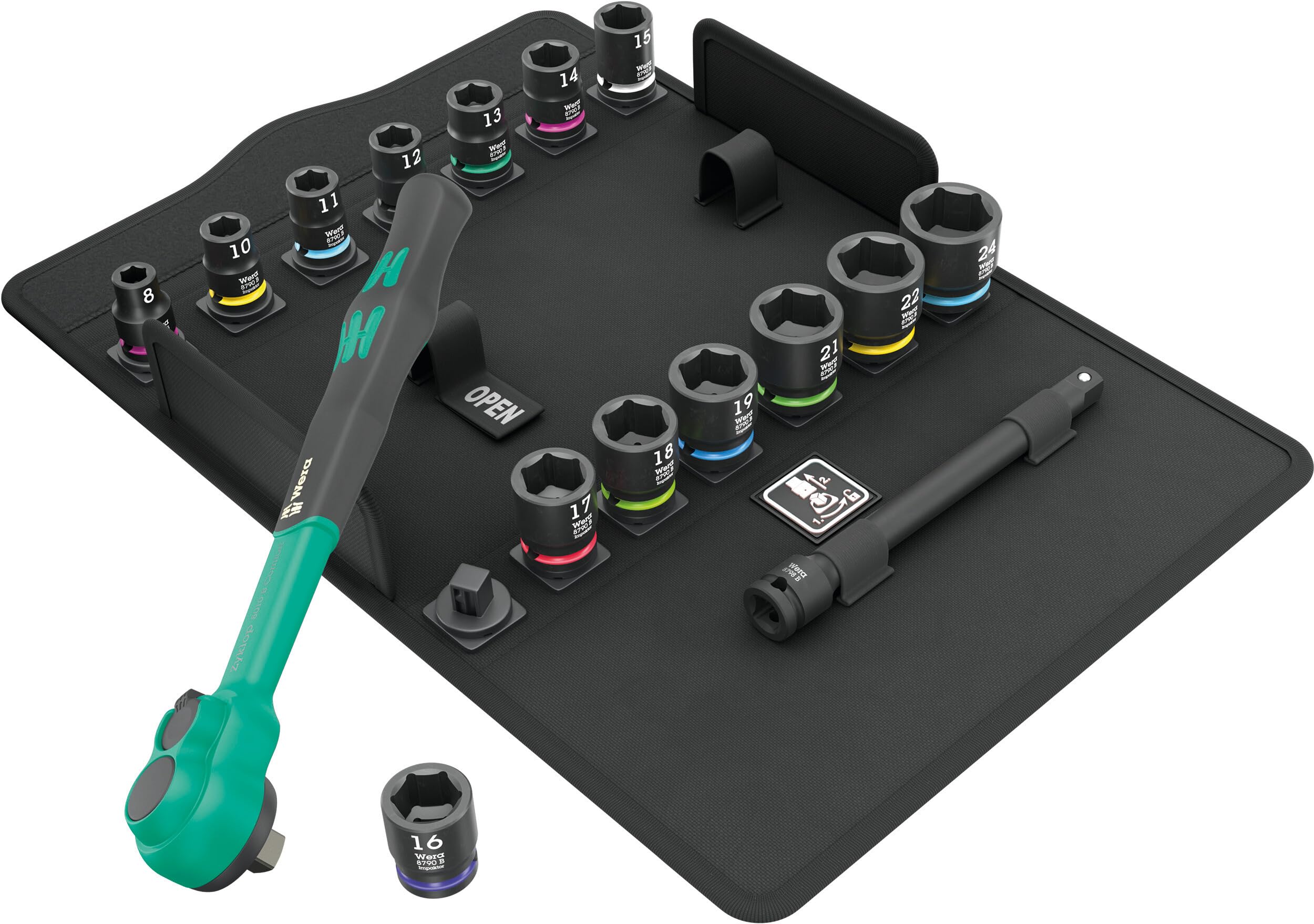 Wera 8100 SB 12 Zyklop Comfort Knarrensatz, 3/8
