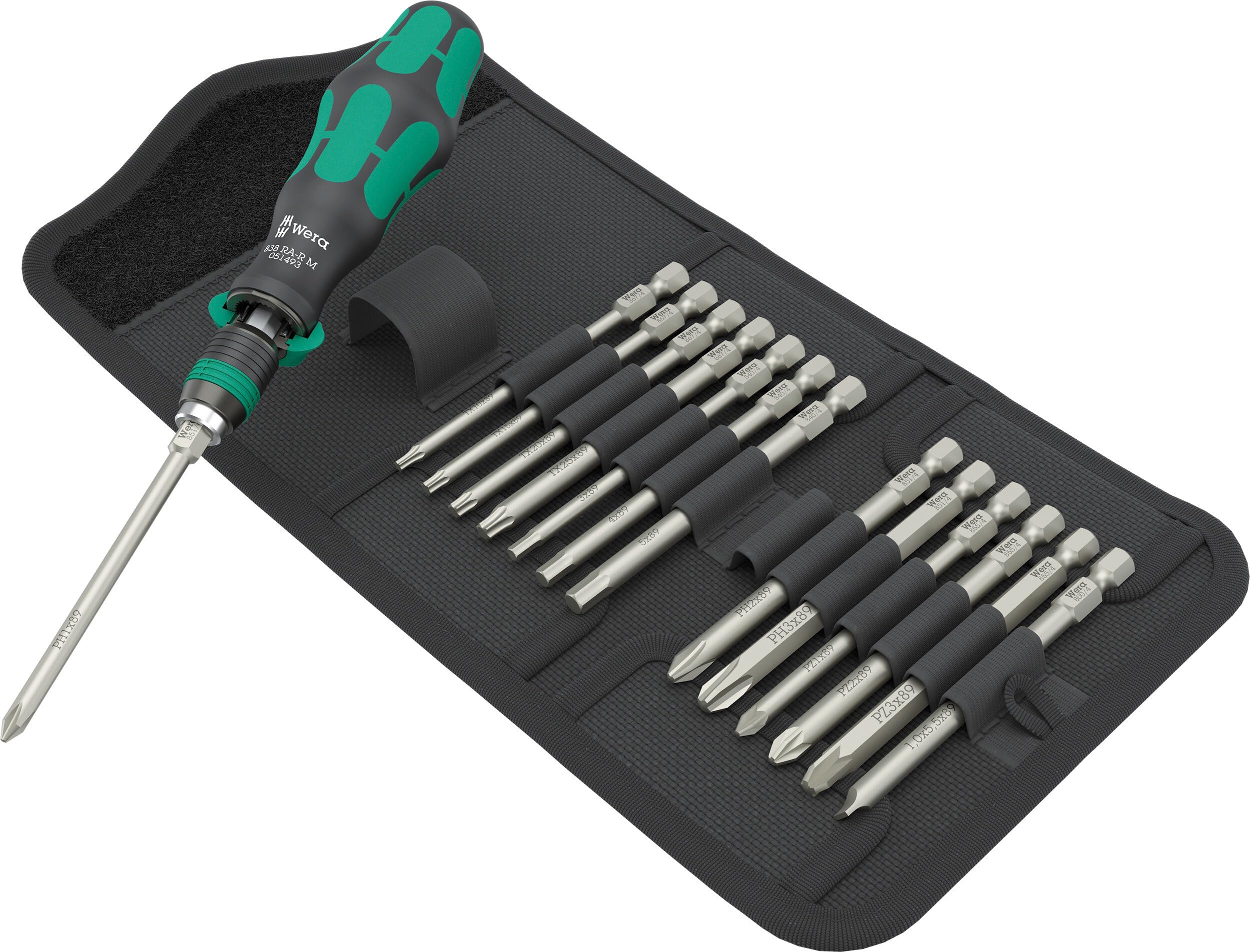 Wera Kraftf.Kompakt 838 RA-R M Set,Ratschenschraubendre15tlg