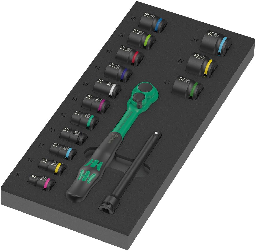 Wera 9724 Schaumstoffeinlage 8010 B ZykComf Knarre Set 1 3/8