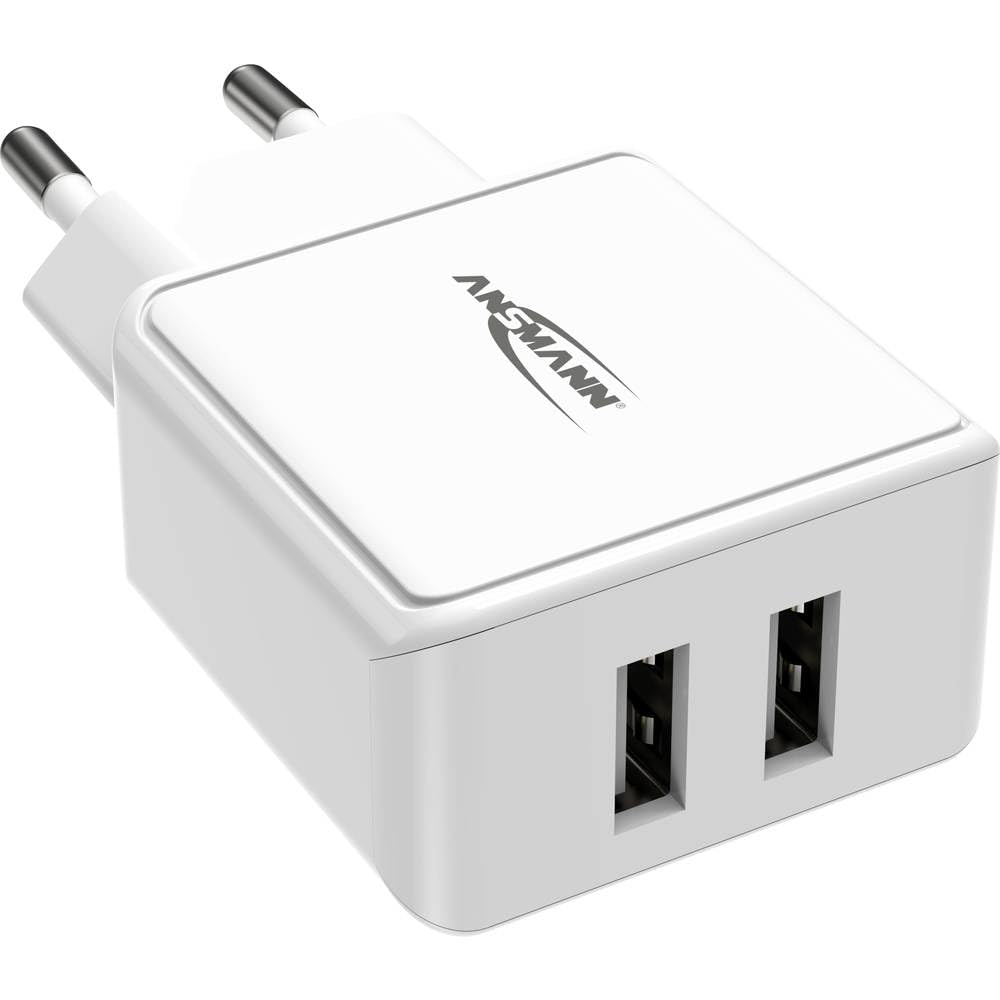 Ansmann CHARGEUR SECTEUR 2 PORTS USB Type-A 2,4 A BLANC