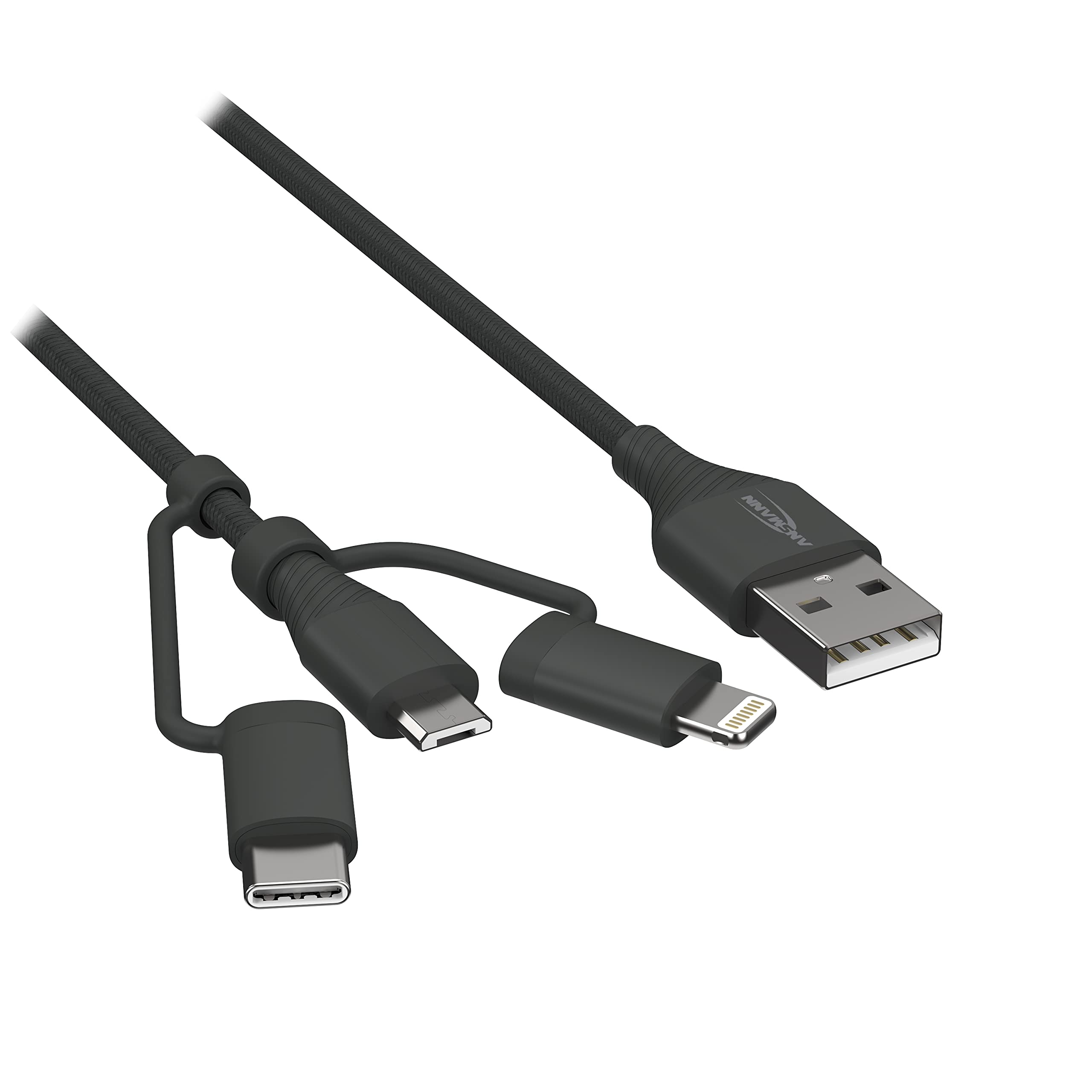 Ansmann Cordon USB données et charge 3-en-1 1,2 m