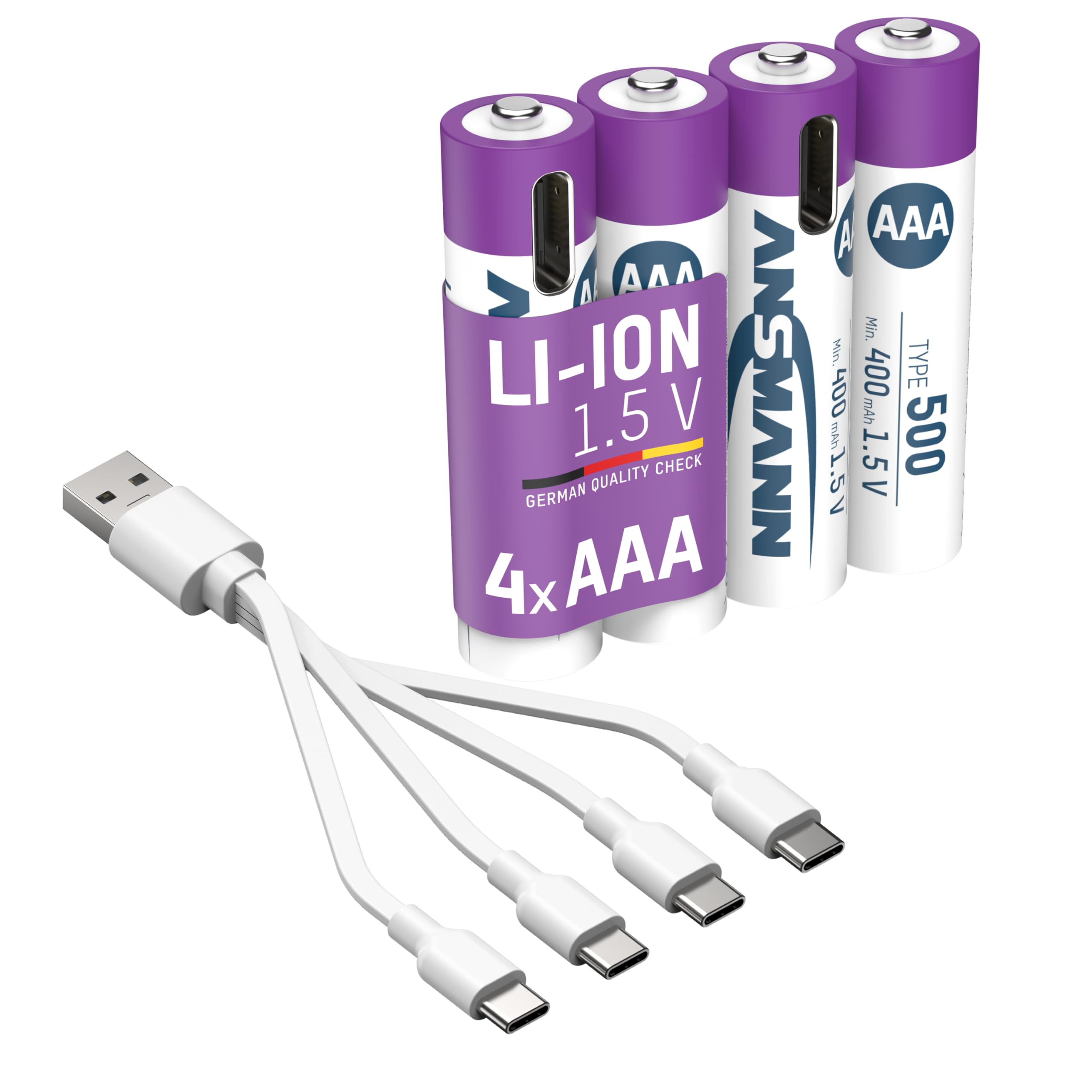 Ansmann Li-Ion Batterie Micro AAA Typ 500 (min. 400 mAh)