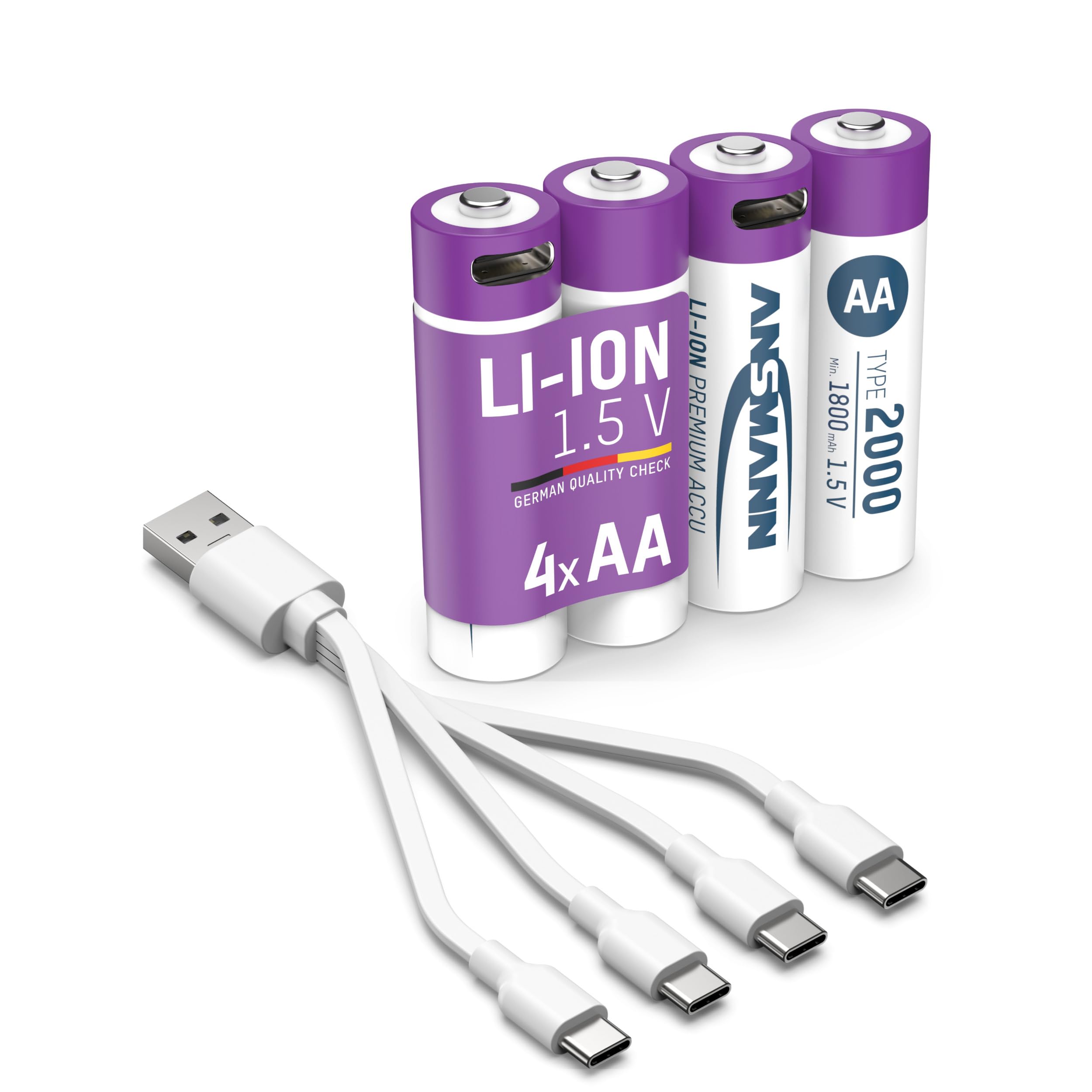 Ansmann Li-Ion Batterie Mignon AA Typ 2 X (min. 1.800 mAh)