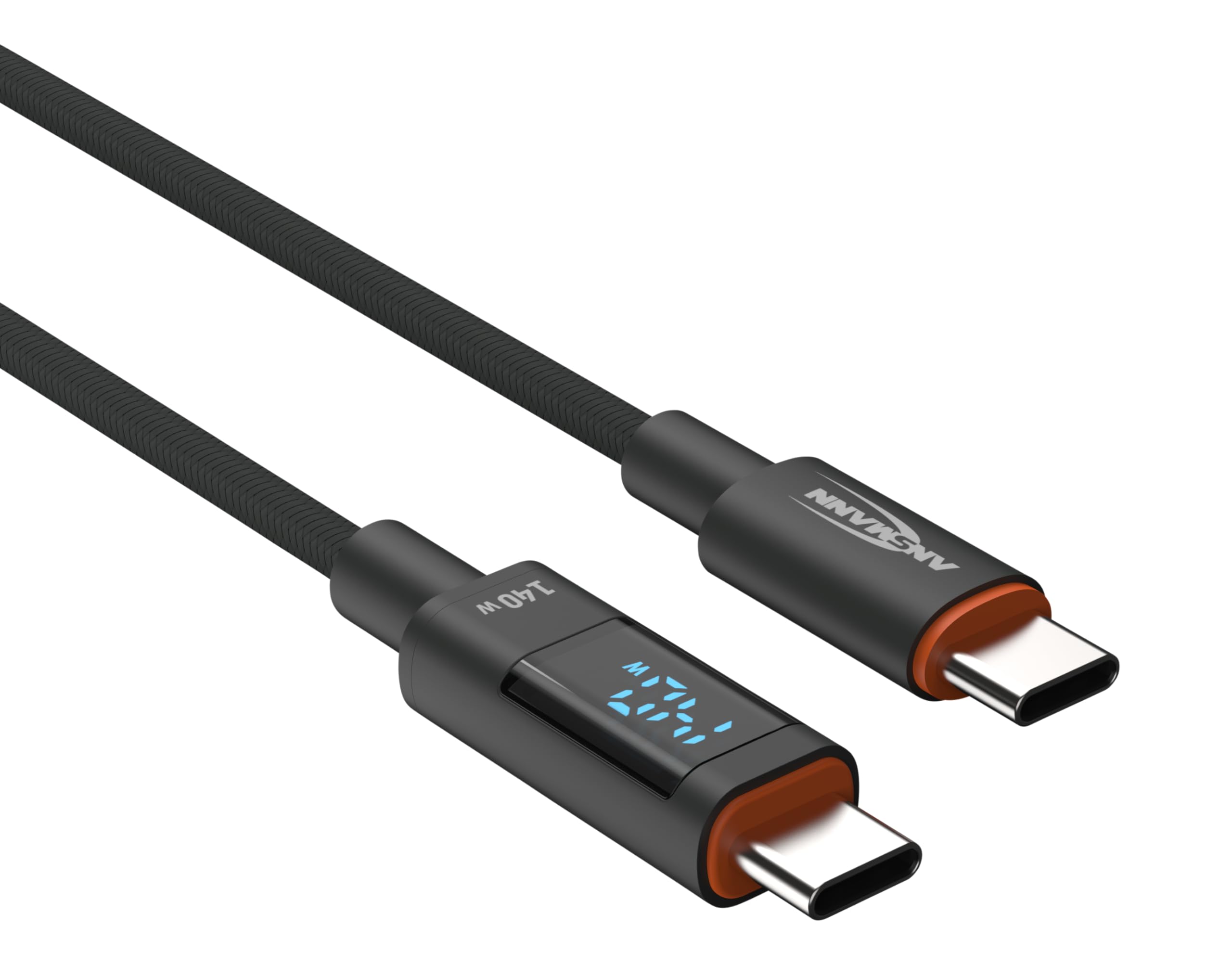 Ansmann Cordon de charge USB-C vers USB-C PD 140 W 2 m avec écran LED intégré