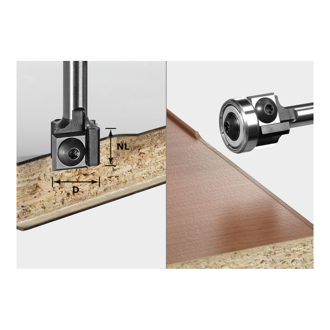 Festool Fraise à affleurer à plaquettes réversibles S8 HW D19 12x12 KL OFK