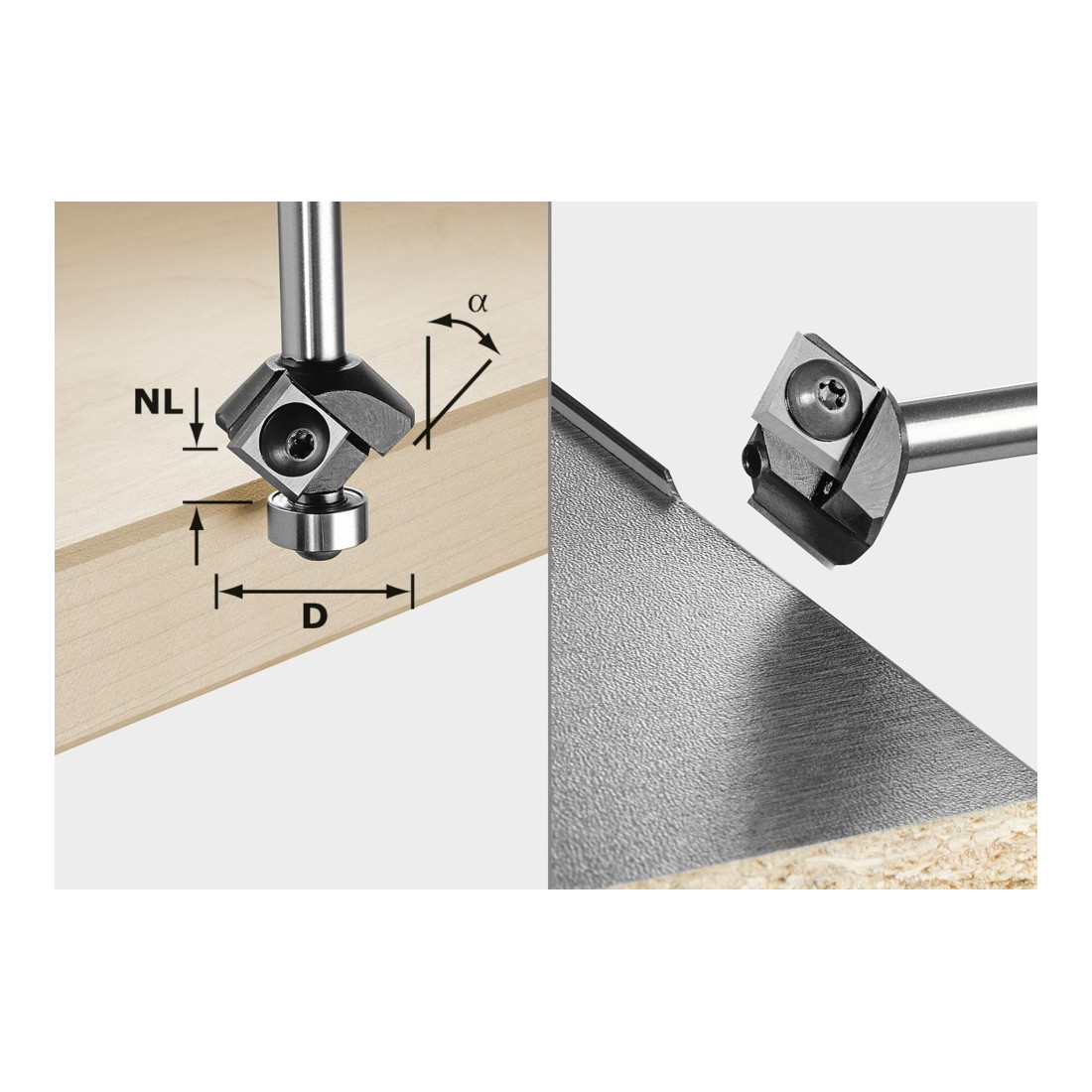 Festool Plaquettes réversibles pour fraise à chanfreiner S8 HW 45° D27 12x12 KL