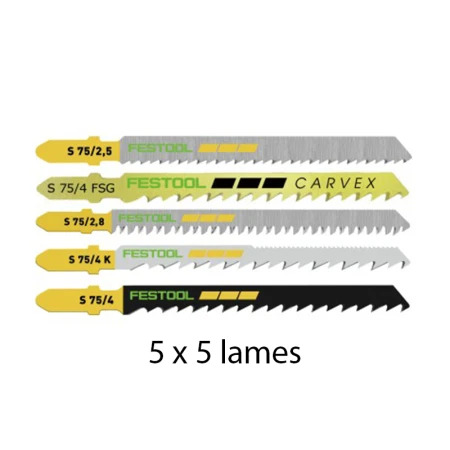 Festool Jeu de 25 lames de scie sauteuse bois STS-Sort