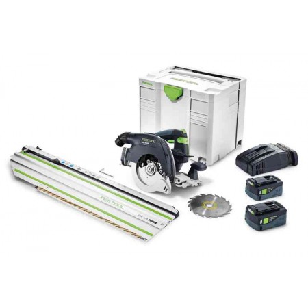 Festool Scie circulaire à capot basculant Ø160 mm 18V HKC 55 5,2 EBI-Set-FSK 420