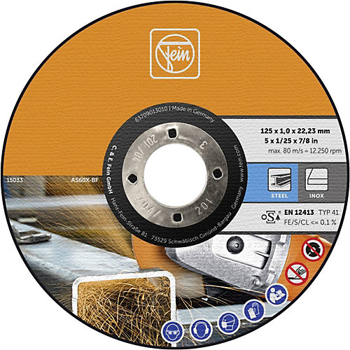 Fein 25 disques à tronçonner acier/inox 125x1mm