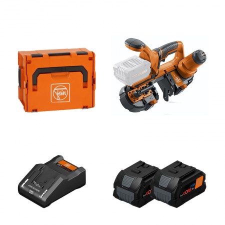 Fein Scie à ruban ABAS 18-63 AS + 2 batteries ProCore 18V 8 Ah AS + 1 chargeur GAL 18V-160 CV AS