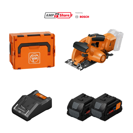 Fein Scie circulaire Ø150 mm 18V F-IRON CUT 57 AS + 2 Batteries ProCore 18V 8,0 Ah AS + 1 Chargeur rapide GAL18 V-160 AS