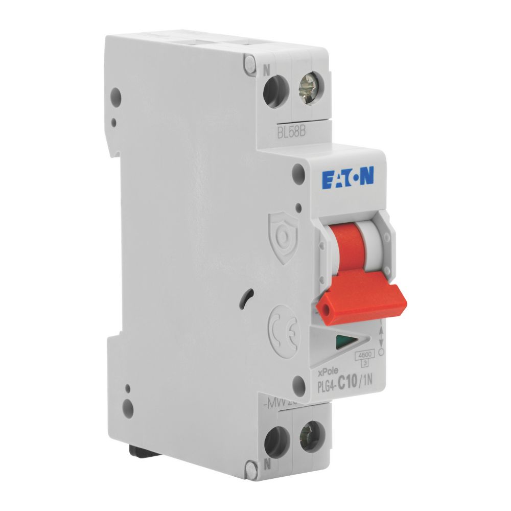 EATON Disjoncteur 10A type C A vis 4,5kA 1P+N