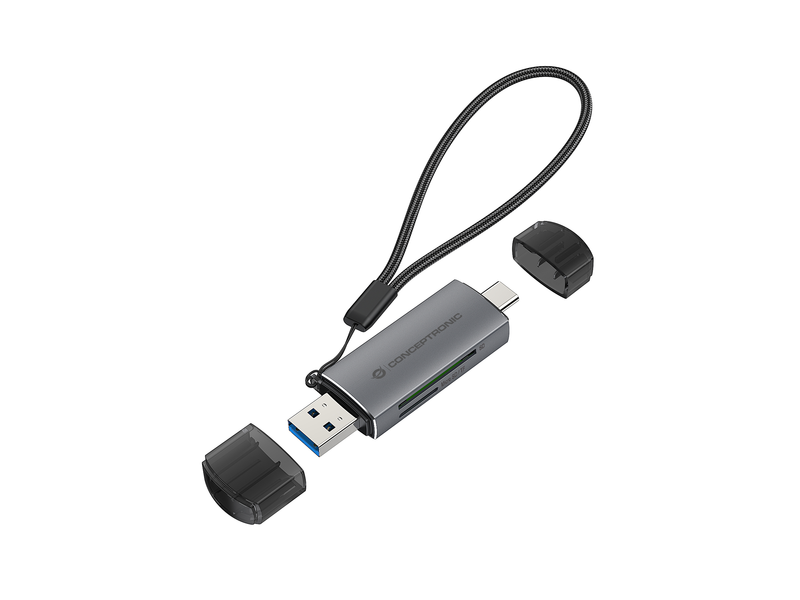 CONCEPTRONIC CONCEPTRONIC Kartenleser USB-A/-C3.2->TF/Micro-SD3.0 schwarz