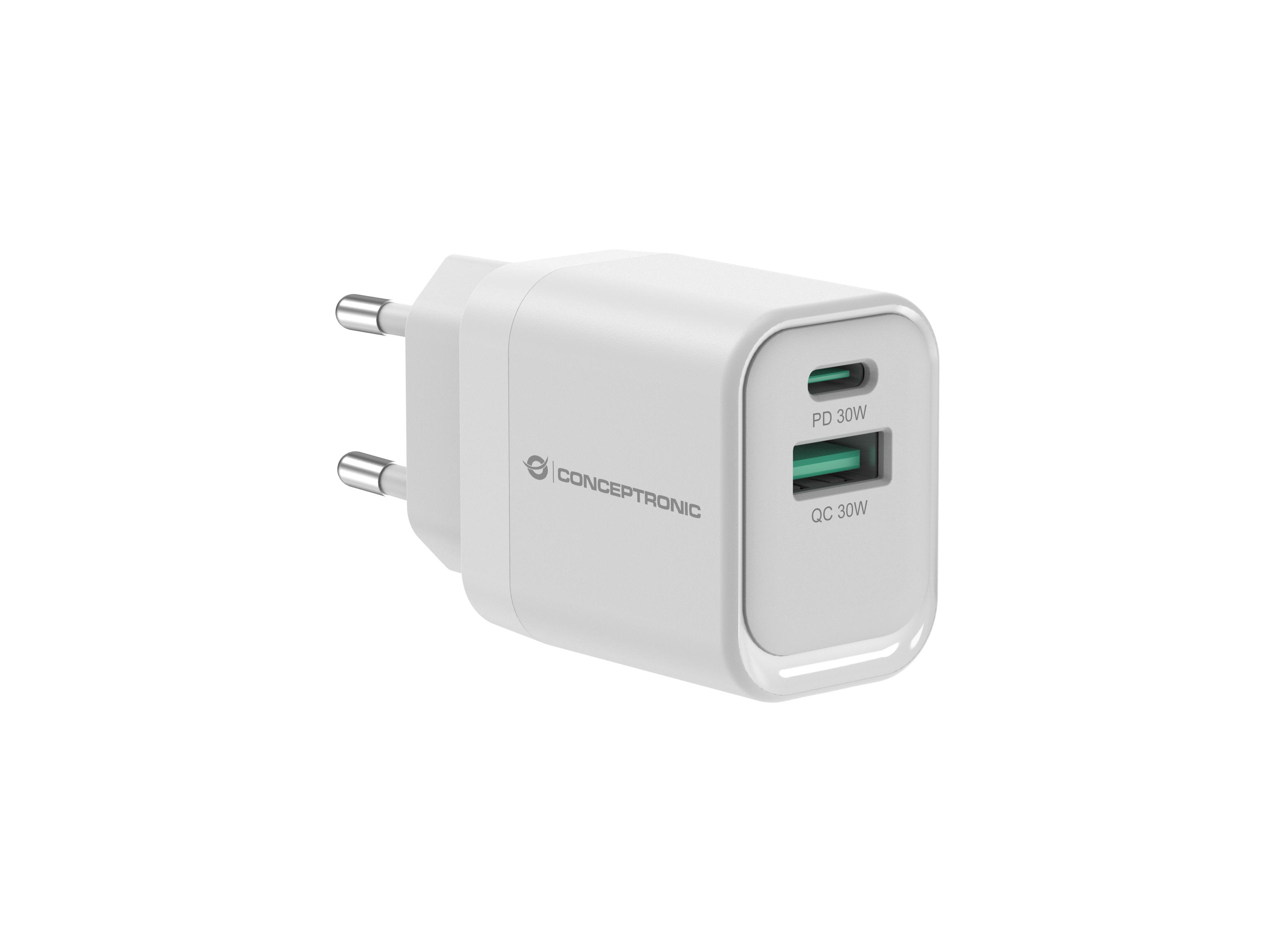 CONCEPTRONIC CONCEPTRONIC Ladegerät 2Port GaN USB-C/-A    33WPD3.0/PPS ws