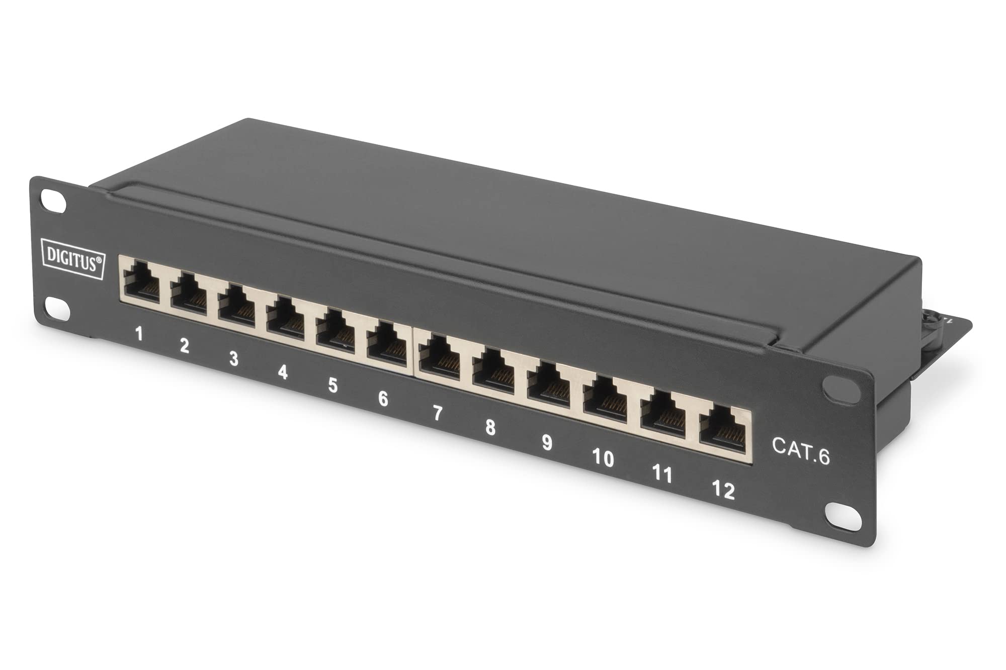 DIGITUS DIGITUS Patchpanel 1HE 12-Port Cat5e ClassD geschirmt schw.