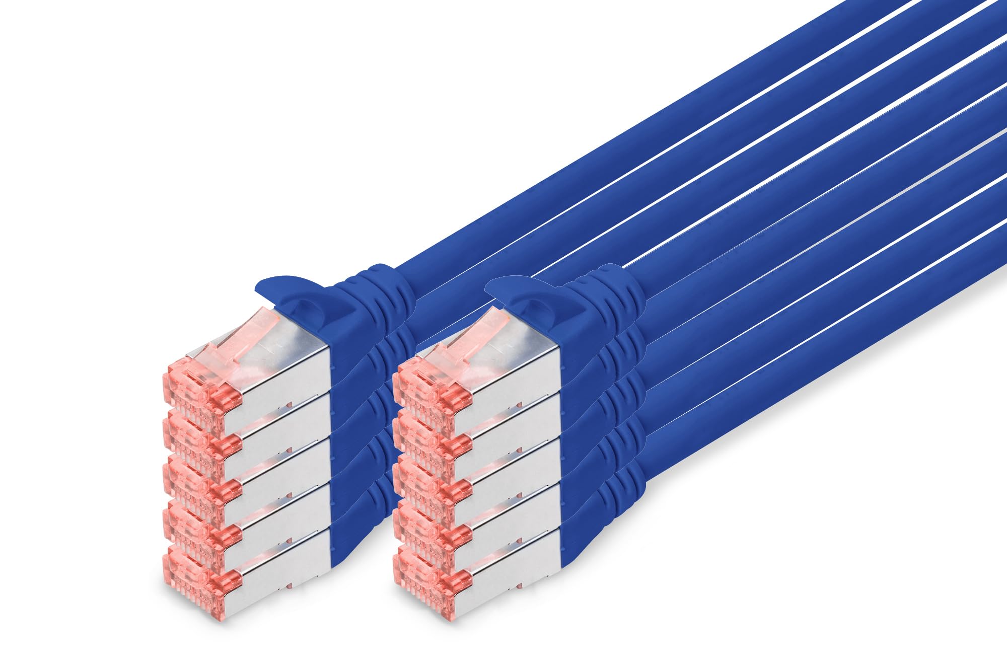 DIGITUS DIGITUS CAT 6 S/FTP Patchkabel, 10 Stück, 5m, blau