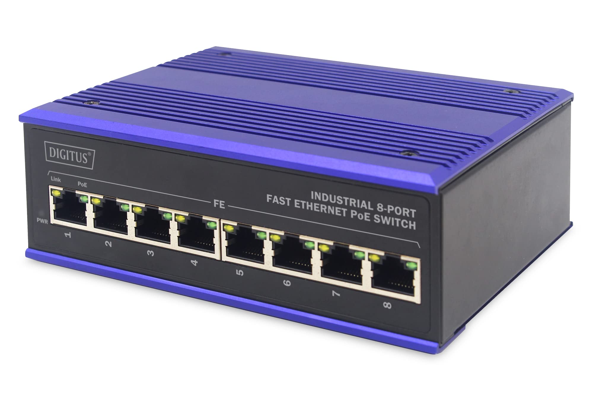 DIGITUS 8 Port Fast Ethernet Netzwerk PoE Switch