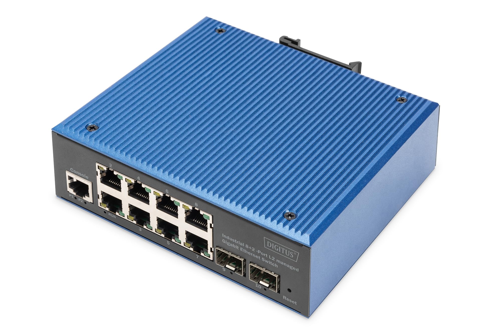 DIGITUS Industrieller 8+2-Port L2 managed Gigabit Ethernet