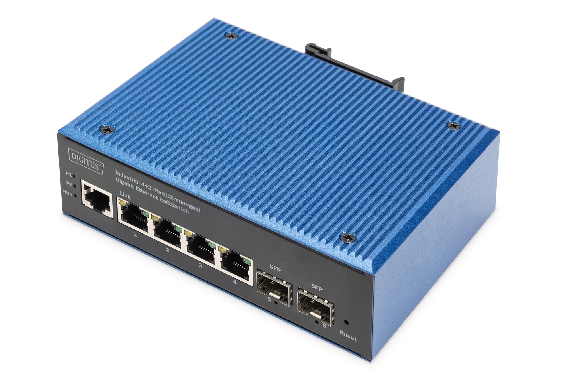 DIGITUS Industrial 4+2-Port L2 managed Gigabit Ethernet PoE