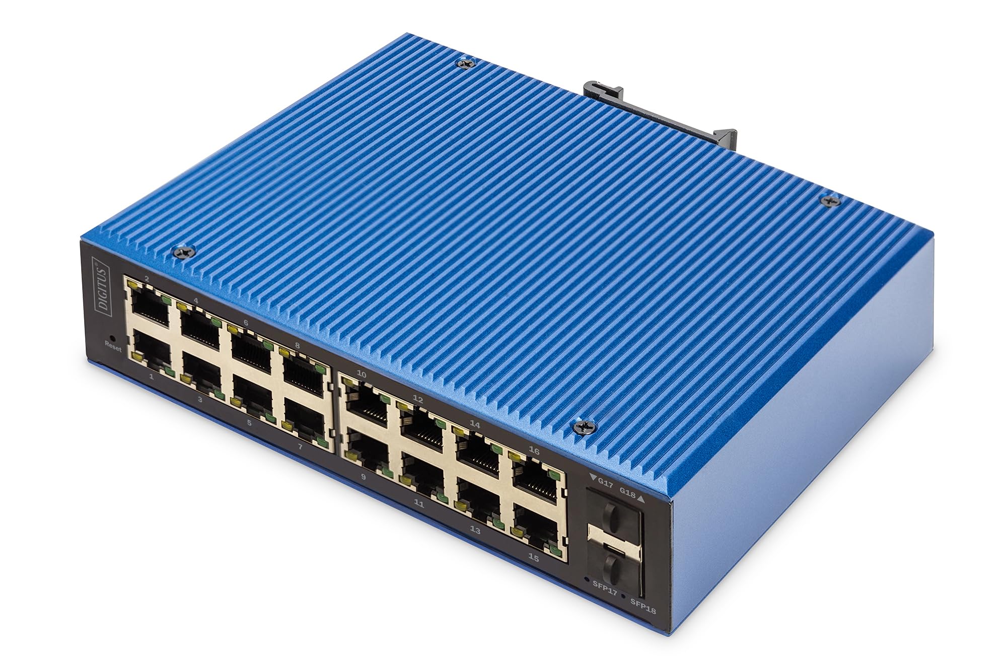 DIGITUS Industrieller 16+2-Port L2 managed Gigabit Ethernet