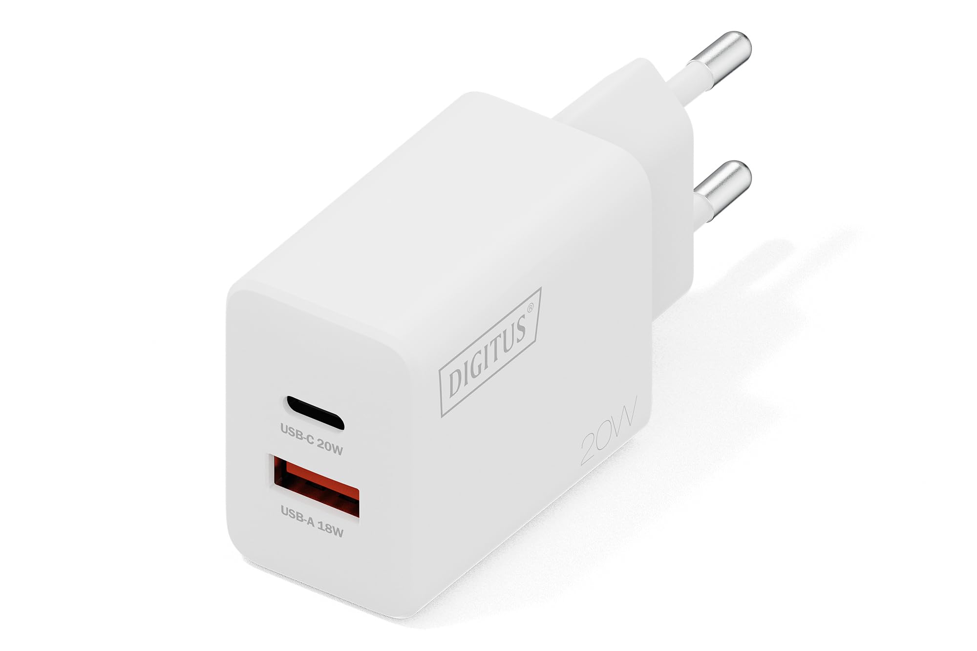 DIGITUS DIGITUS USB-Ladegerät   20W,  1x USB-C,  1x USB-A       weiß