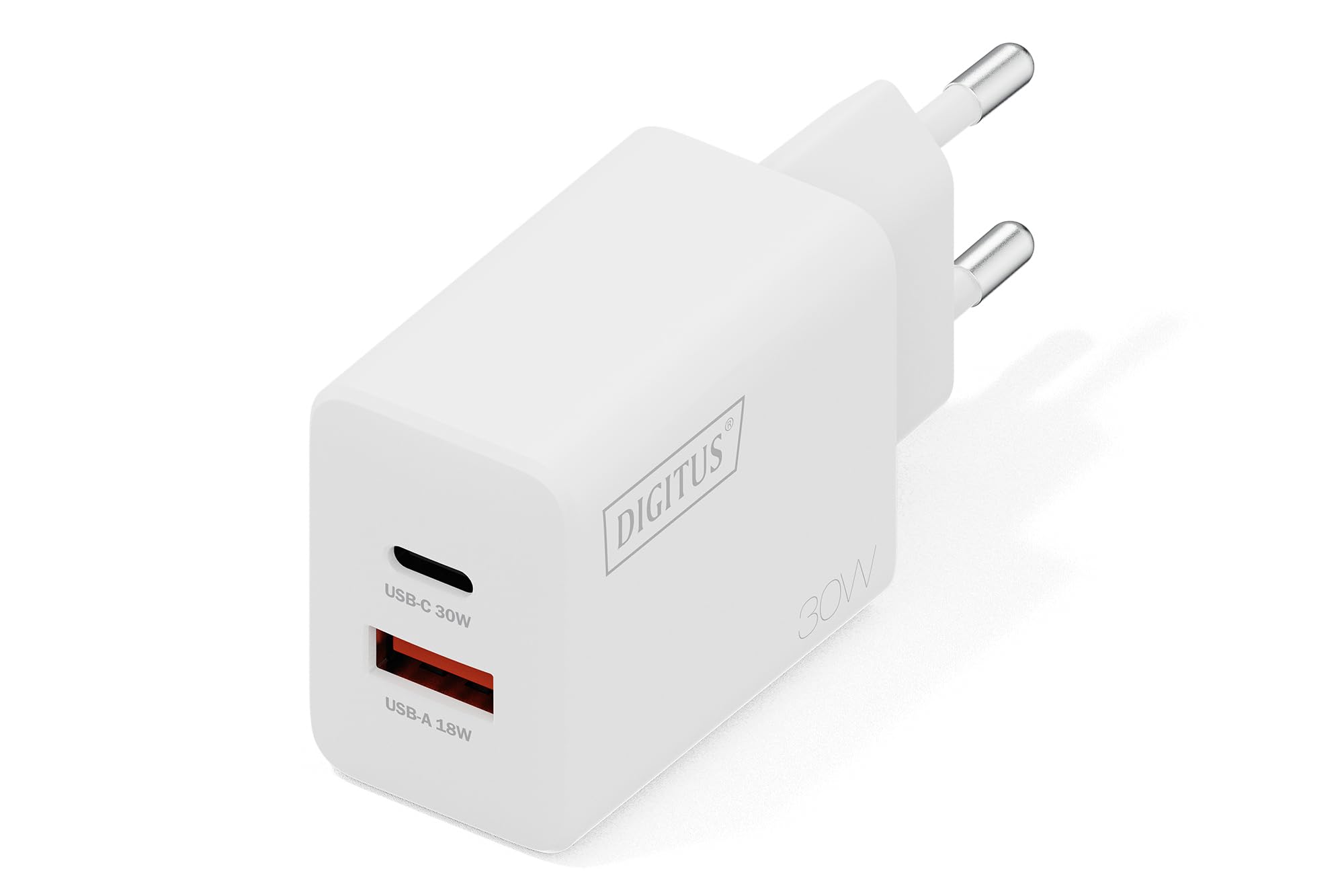 DIGITUS DIGITUS USB-Ladegerät GaN  30W,  1x USB-C,  1x USB-A    weiß