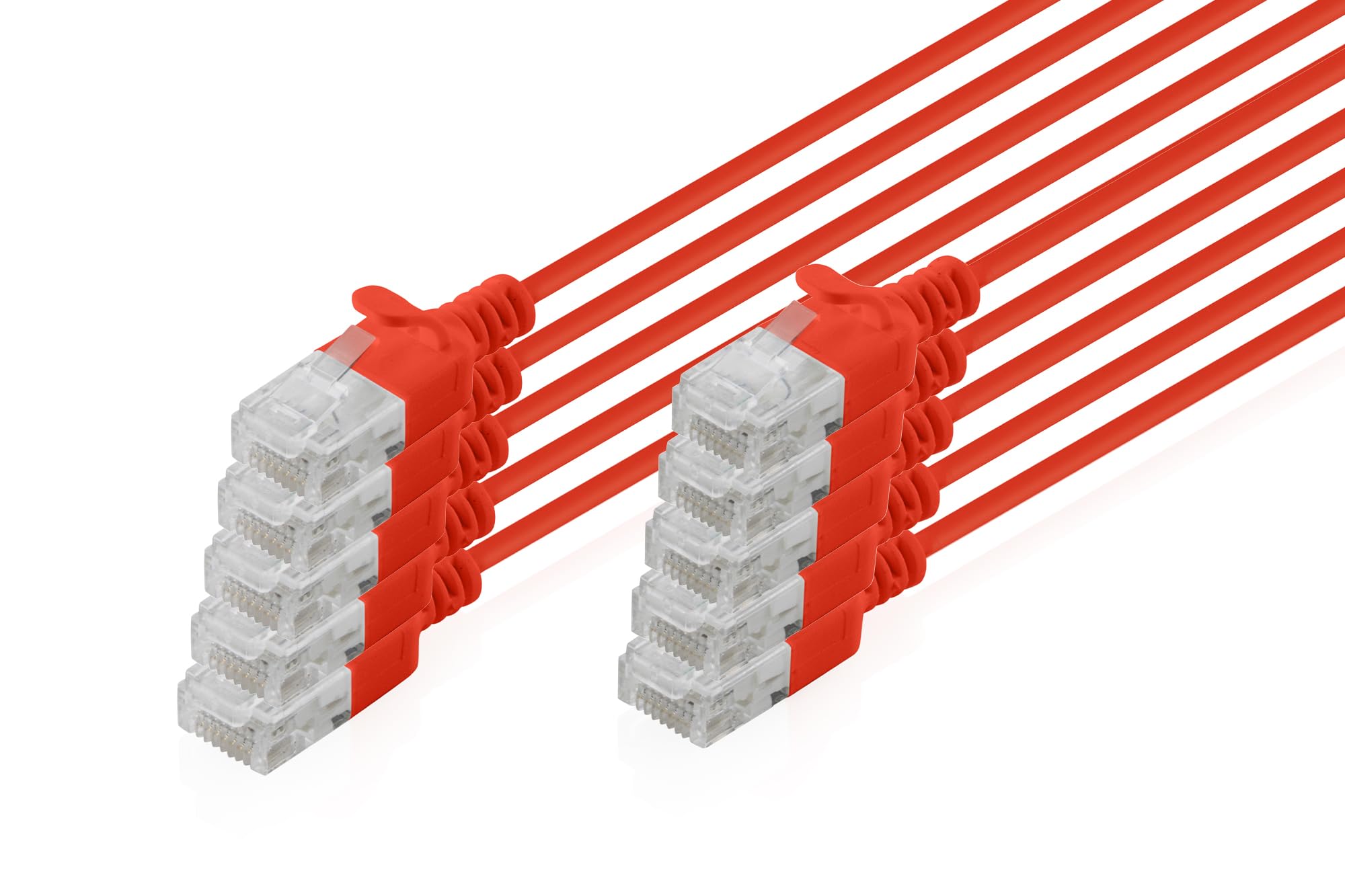 DIGITUS DIGITUS Patchkabel  CAT 6 U-UTP Slim 0,3m Rot