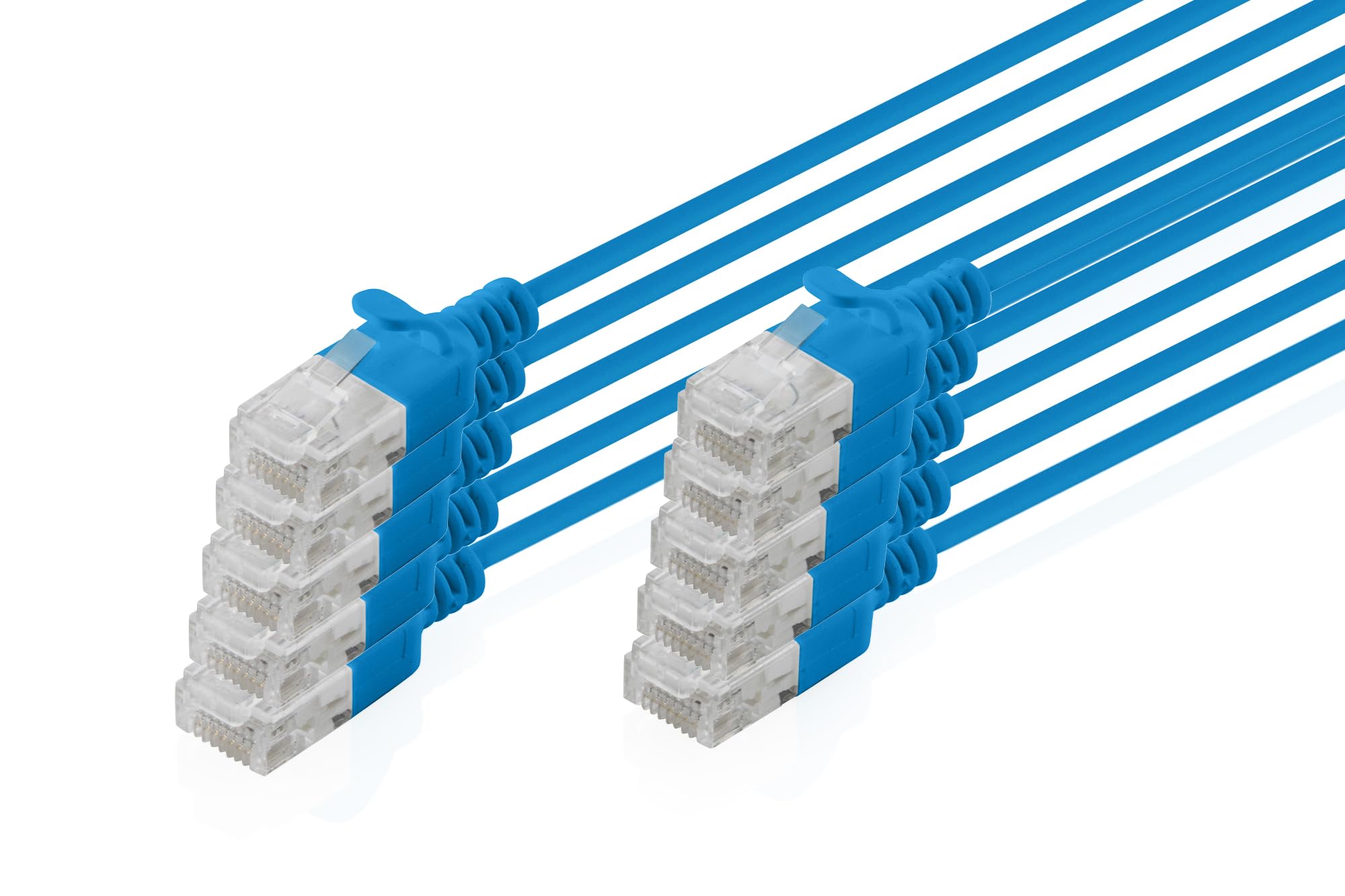 DIGITUS DIGITUS Patchkabel CAT 6 U-UTP Slim 1m Blau 10 Stück