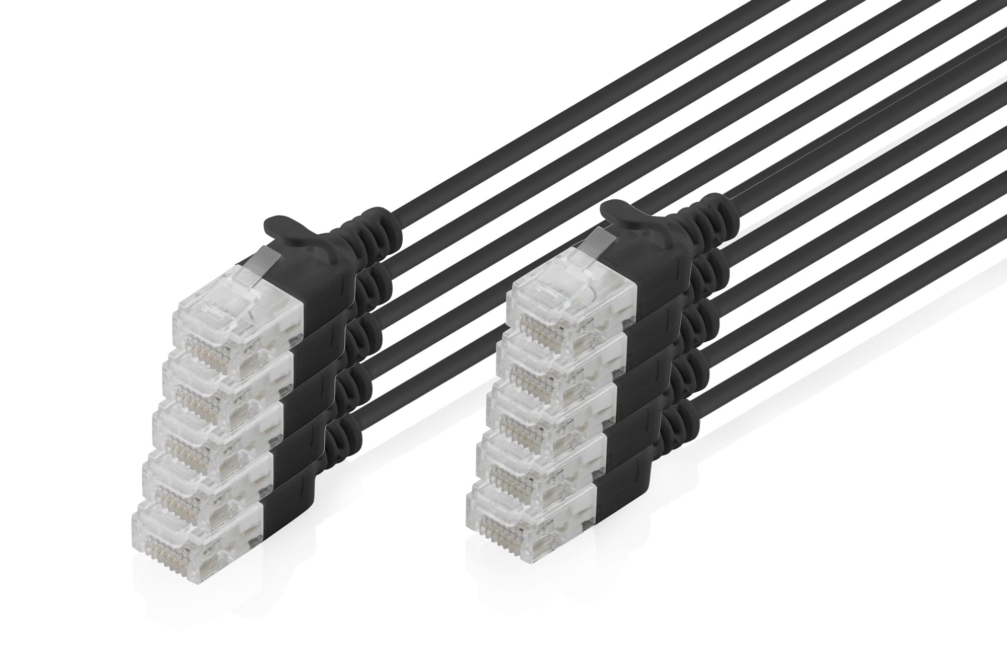 DIGITUS DIGITUS Patchkabel CAT 6 U-UTP Slim 15 m Schwarz 10 Stück