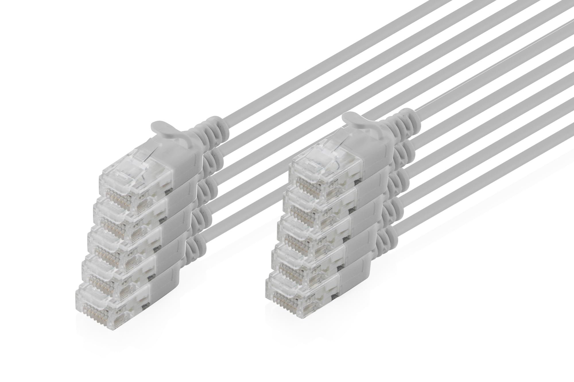 DIGITUS DIGITUS Patchkabel CAT 6 U-UTP Slim 2m Grau 10 Stück