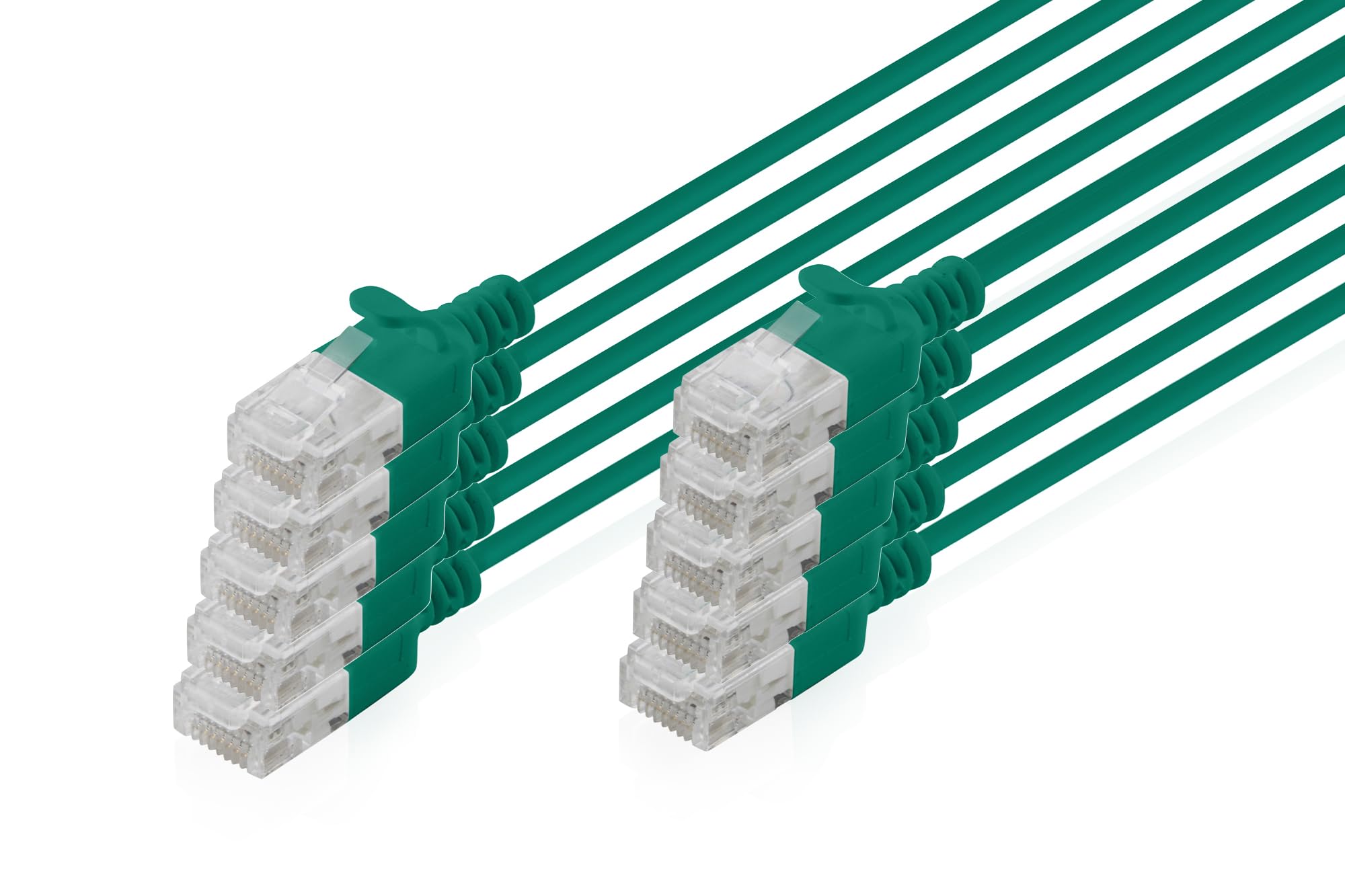DIGITUS DIGITUS Patchkabel CAT 6 U-UTP Slim  2m Grün 10 Stück