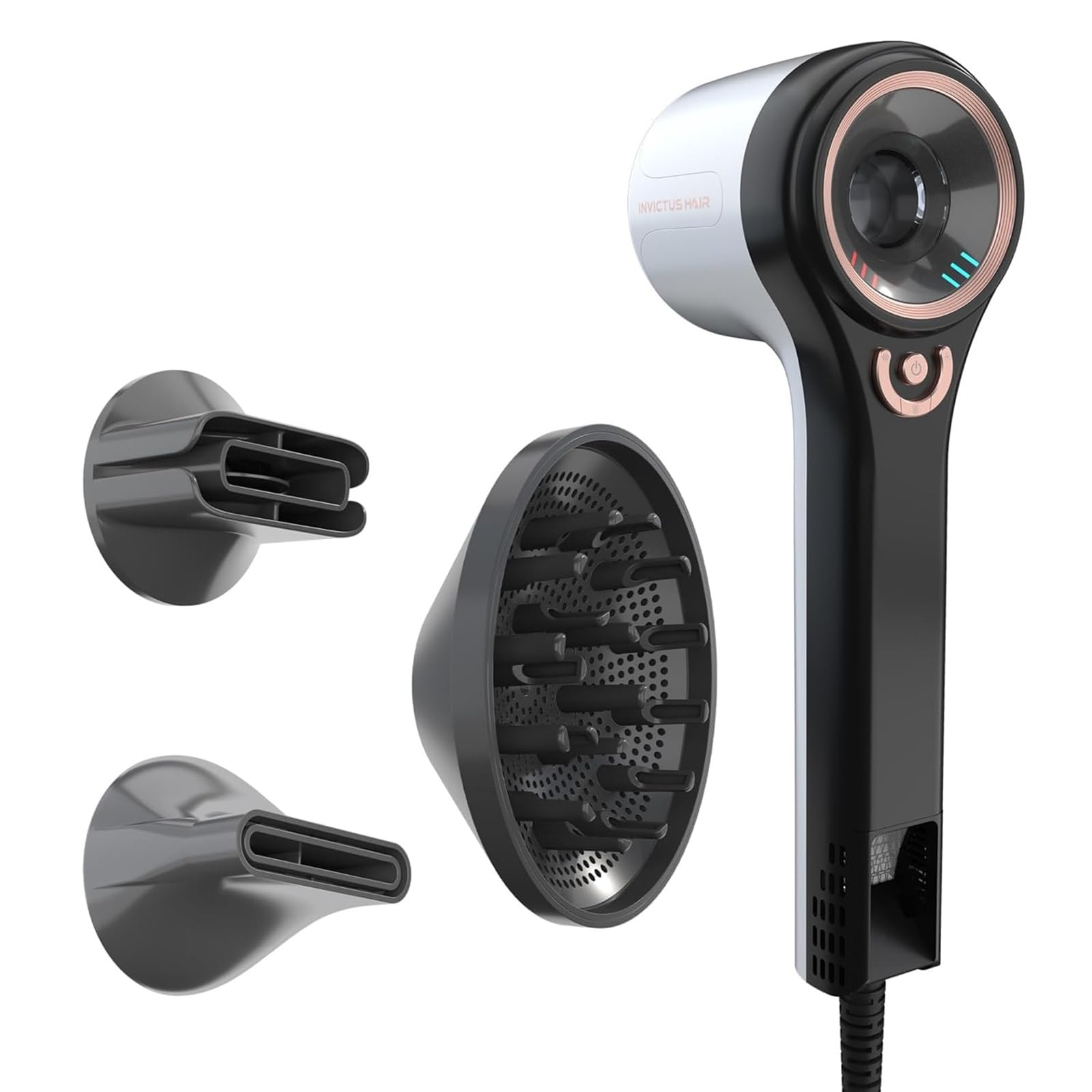GENIUS INVICTUS Hair D7 Haartrockner Set 4-tlg, 1600 W, gr