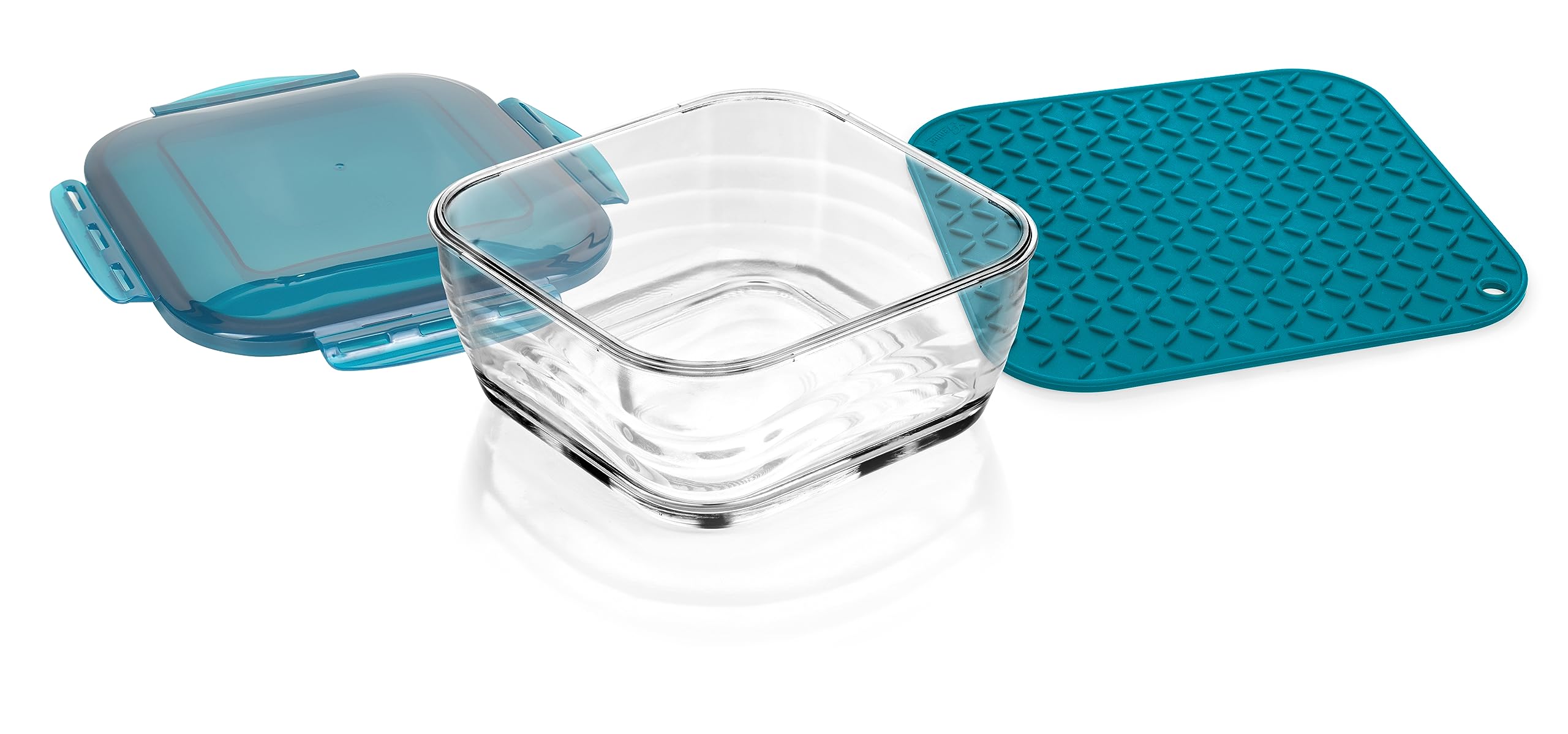 GENIUS Nicer Dicer Chef Prof. Glasschüssel Set 3-tlg. dkblue