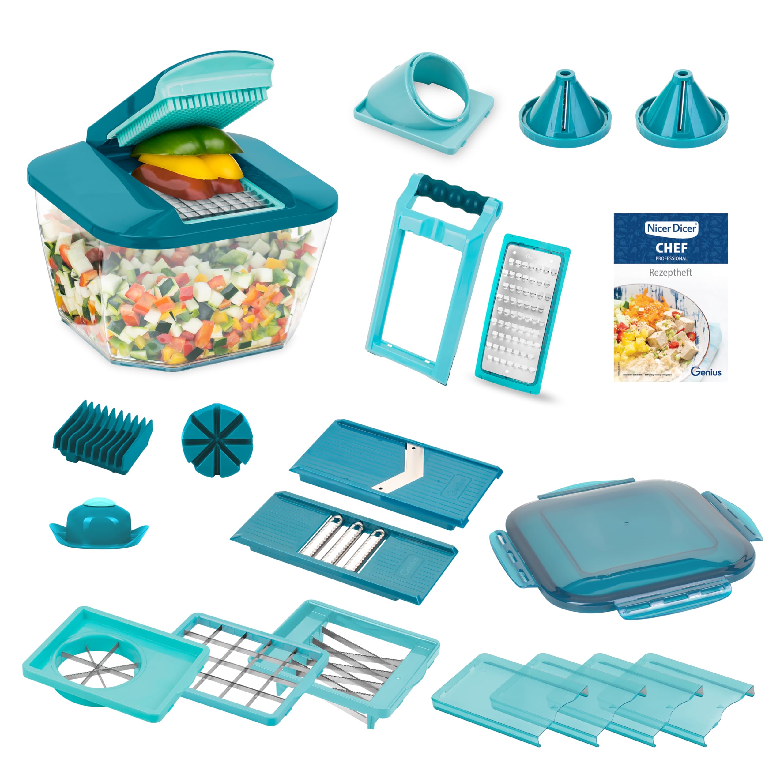 GENIUS Nicer Dicer Chef Professional Set 23-tlg. dark petrol
