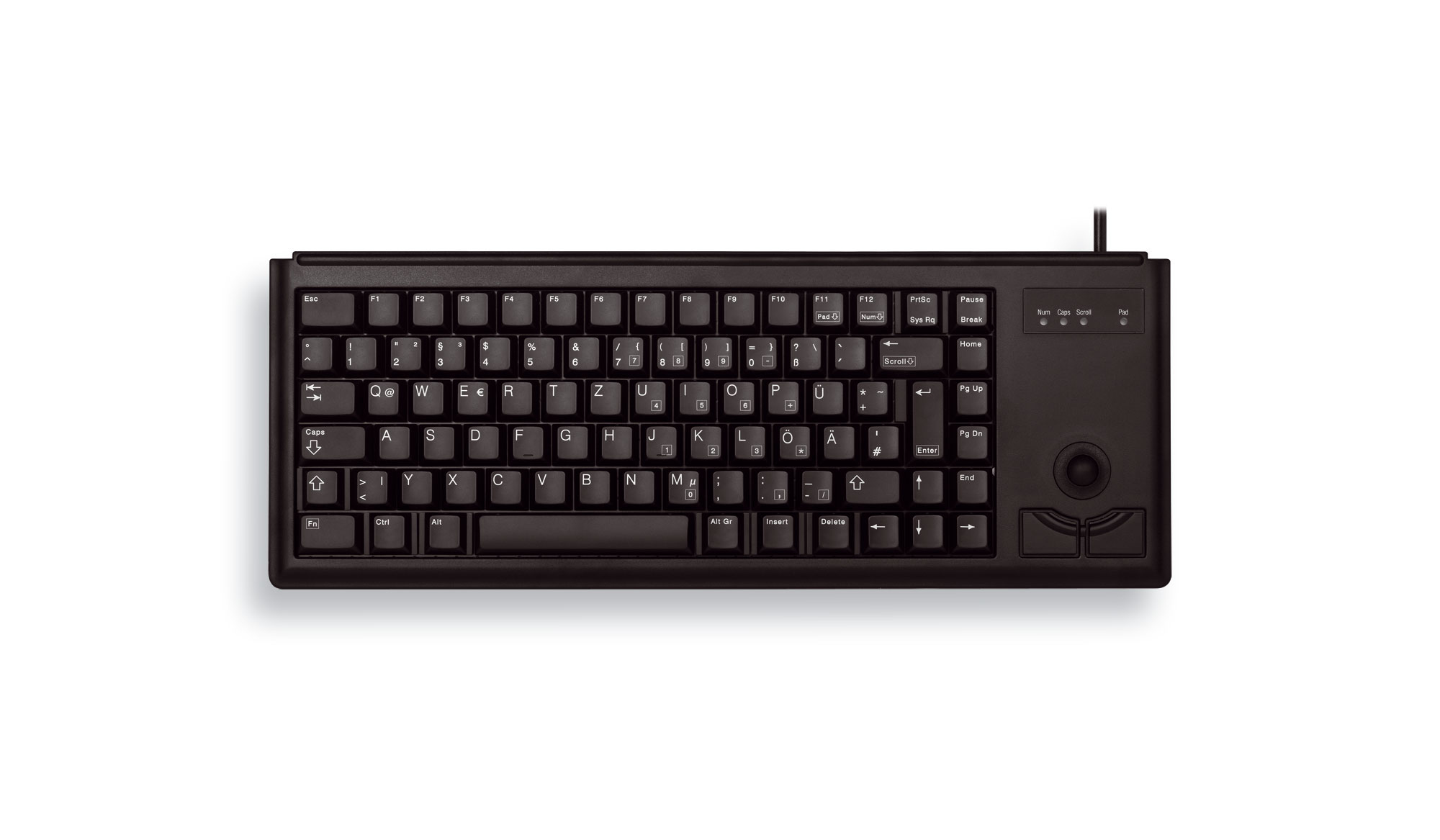 Cherry Compact Trackball Keyboard USB black (DE)