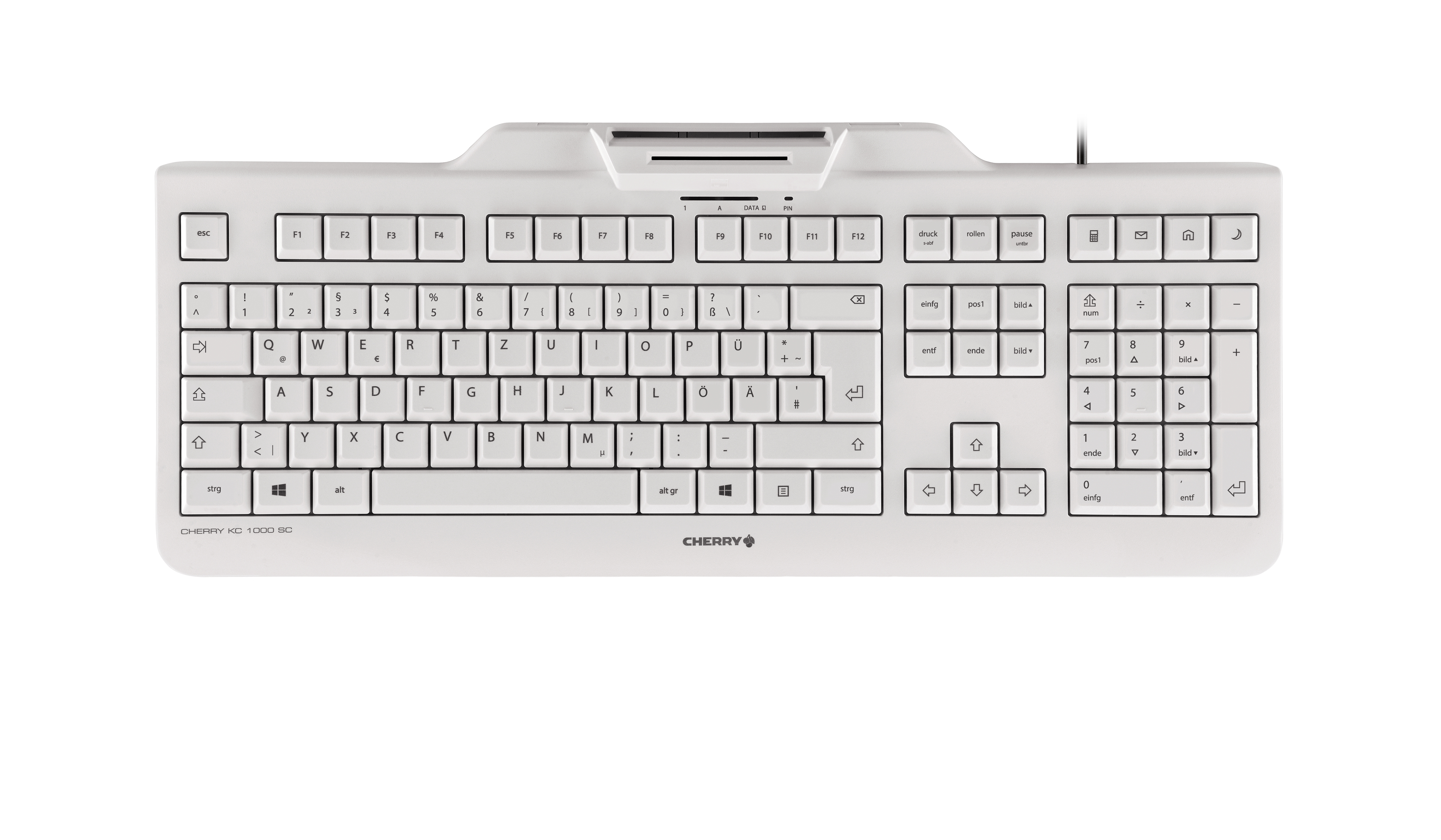 Cherry KC1000 SC corded Security Keyboard USB ultraflat grey with integrated Smartcard-Terminal (DE)