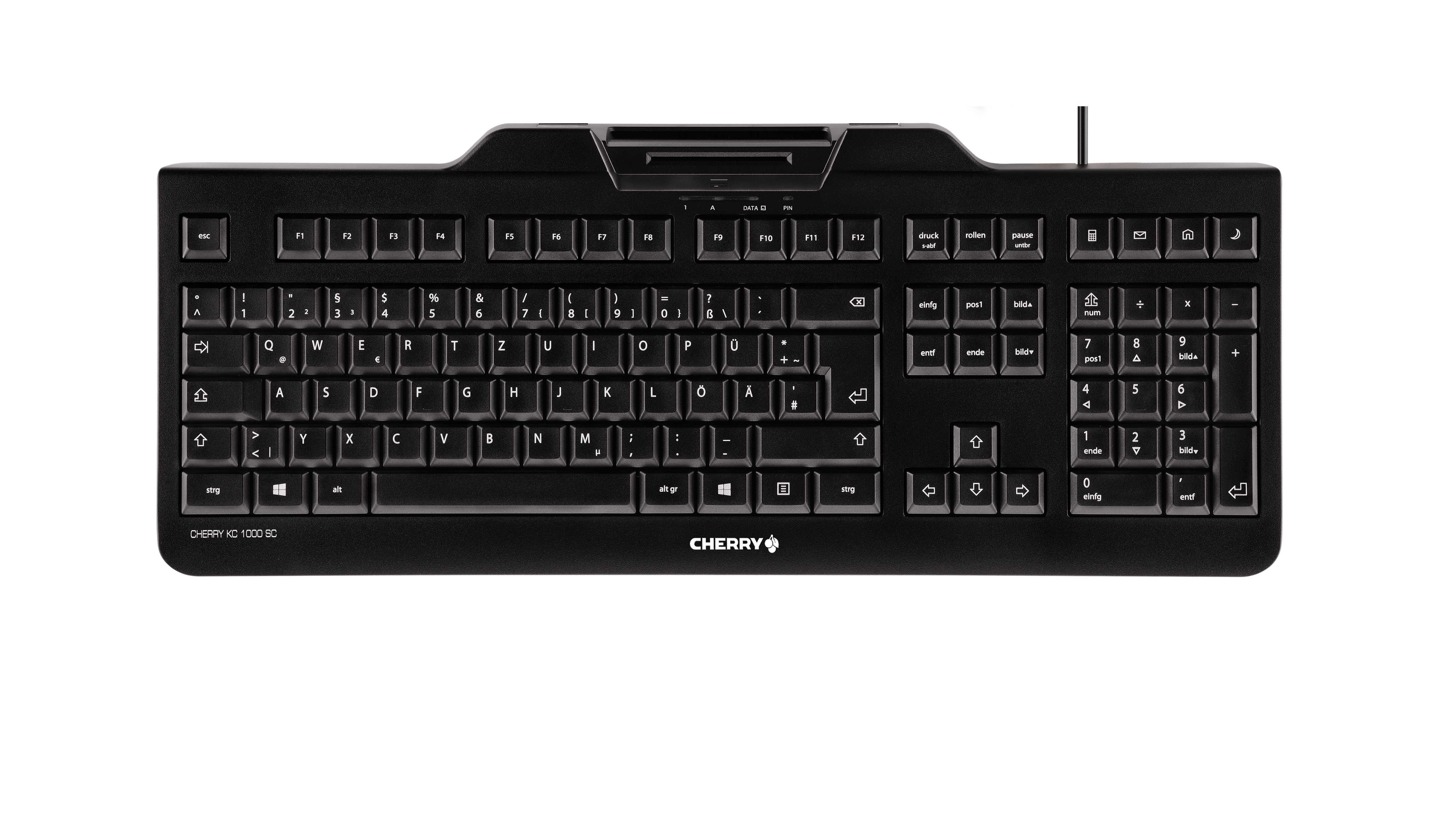 Cherry KC1000 SC corded Security Keyboard USB ultraflat black with integrated Smartcard-Terminal (DE)