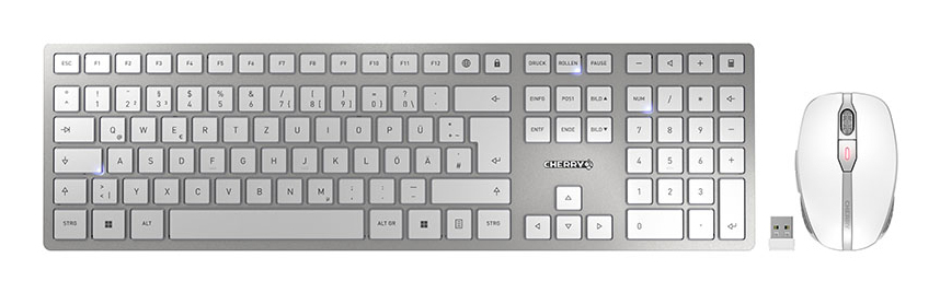 Cherry DW 9100 SLIM Rechargeable wireless desktop Silver (DE)