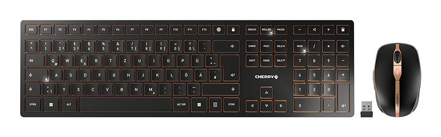 Cherry DW 9100 SLIM Rechargeable wireless desktop Black (DE)