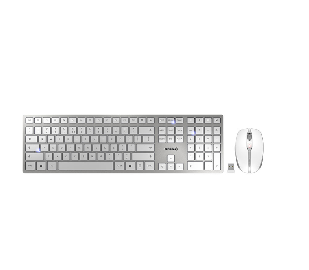 Cherry Xtrfy  DW 9100 Slim Wireless Keyboard and Mouse Silver/White (EU)