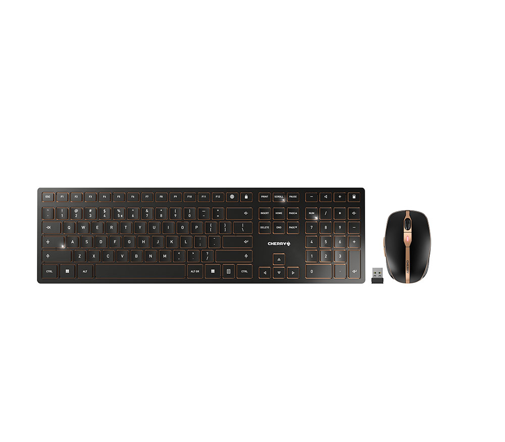 Cherry  DW 9100 Slim Wireless Keyboard and Mouse Black/Bronze (EU)