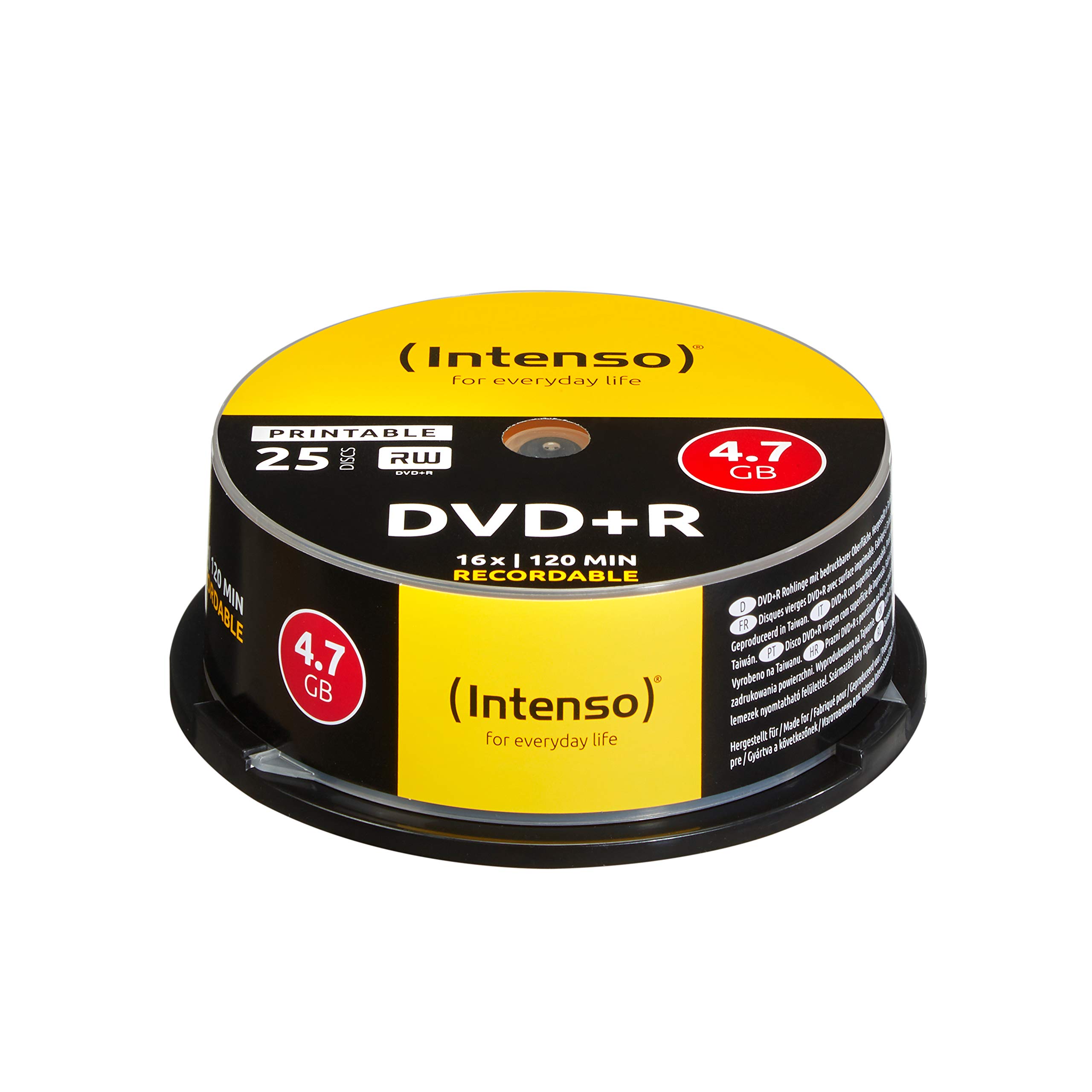 INTENSO INTENSO DVD+R PRINTABLE 4I7GB / 25 CAKE BOX / OPNAMEBARE DVD GESCHIKTVOOR INKJETPRINT