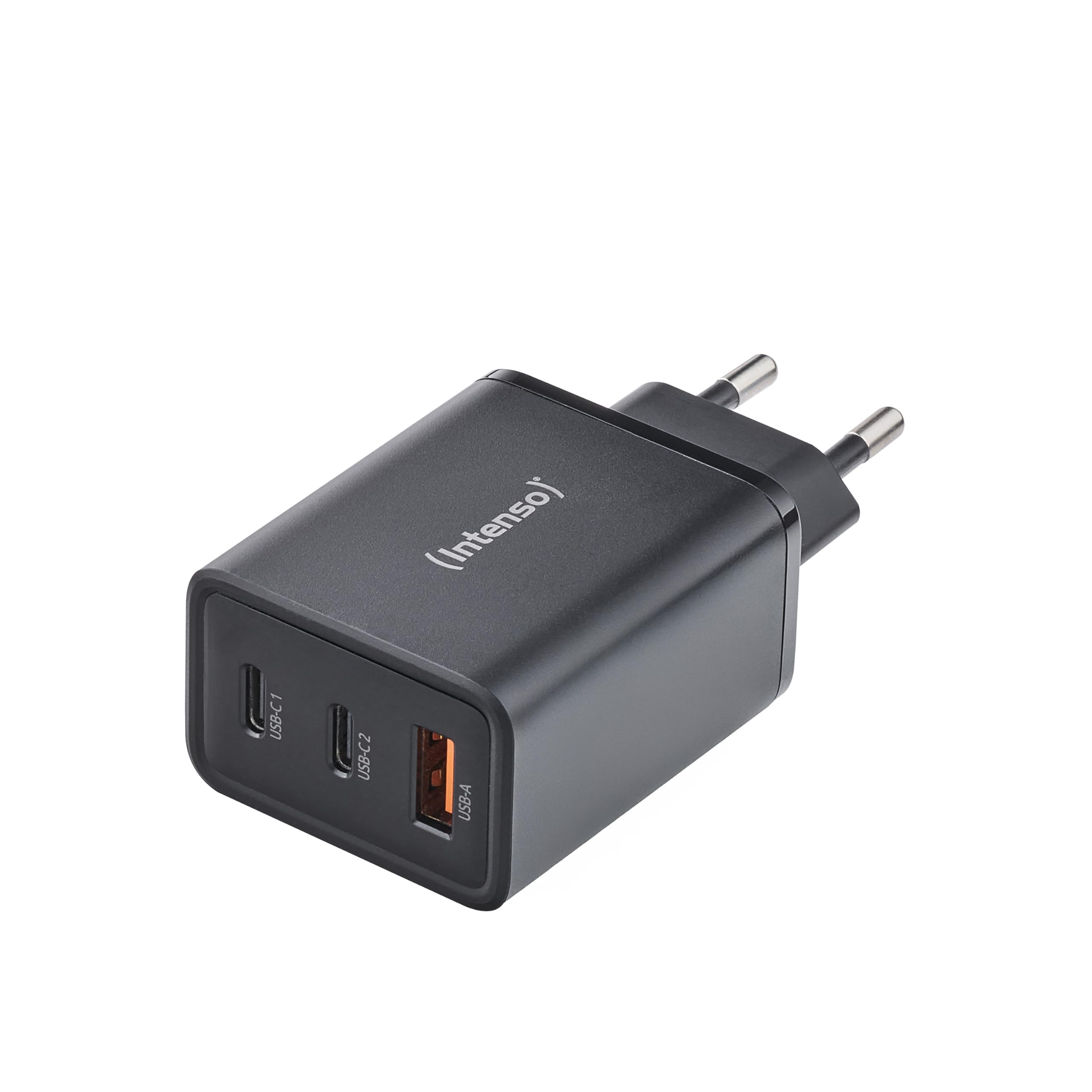 INTENSO Power Adapter 1x USB-A/2x USB-C 65W GaN Black