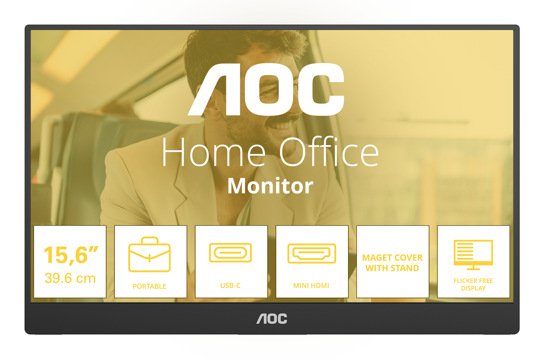 AOC Écran Moniteur Portable 16T2 Tactile 15.6 pouces USB-C